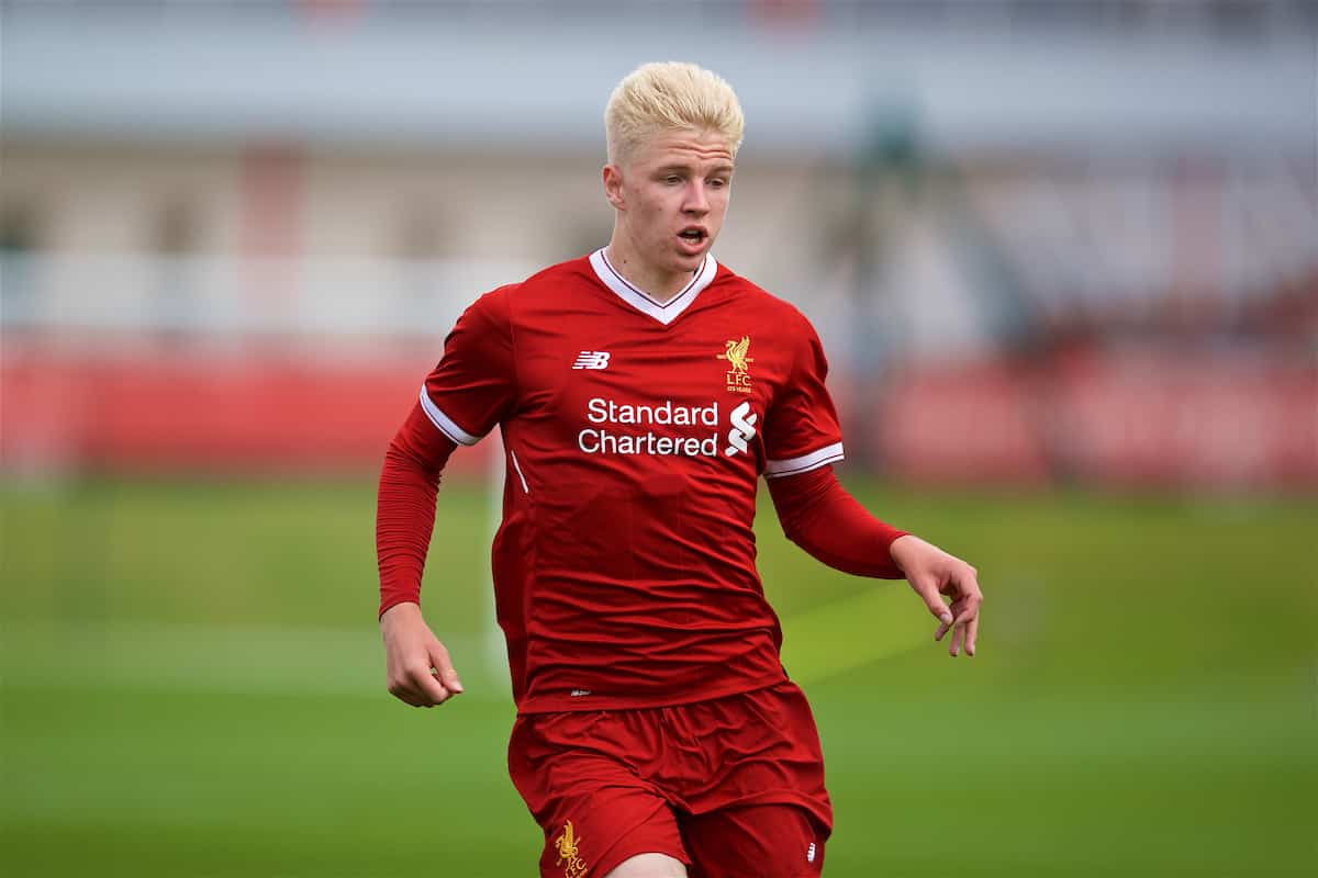 KIRKBY, ENGLAND - Saturday, August 19, 2017: Liverpool's Luis Longstaff during an Under-18 FA Premier League match between Liverpool and Blackburn Rovers at the Kirkby Academy. (Pic by David Rawcliffe/Propaganda)