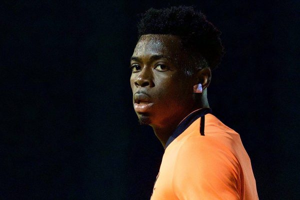 LEYLAND, ENGLAND - Friday, September 1, 2017: Liverpool's Oviemuno Ovie Ejaria during the Lancashire Senior Cup Final match between Fleetwood Town and Liverpool Under-23's at the County Ground. (Pic by Propaganda)