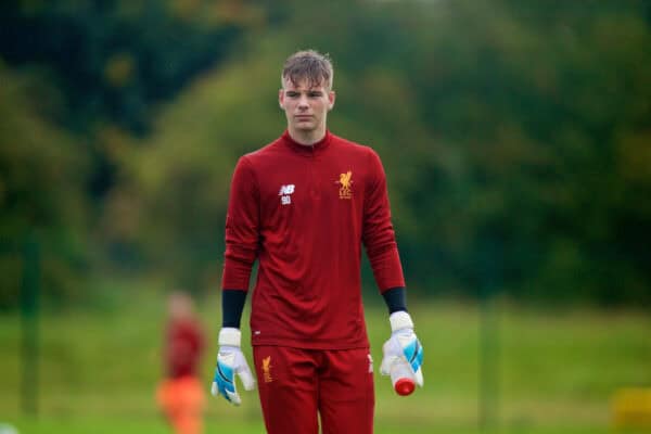 STOKE-ON-TRENT, ENGLAND - Saturday, September 9, 2017: Liverpool's goalkeeper Viteslav Jaros warms-up before an Under-18 FA Premier League match between Stoke City and Liverpool at the Clayton Wood Training Ground. (Pic by Laura Malkin/Propaganda)