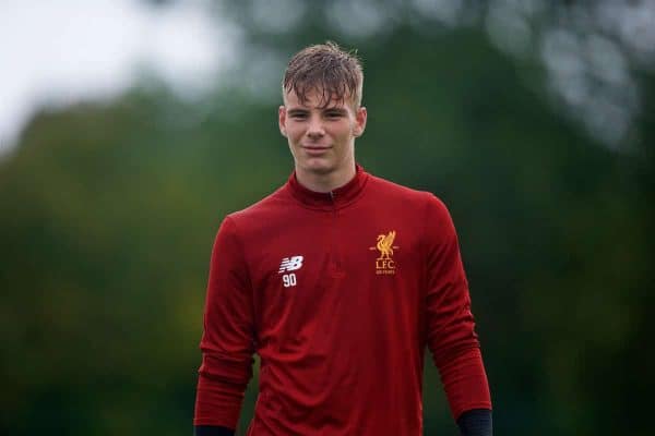 STOKE-ON-TRENT, ENGLAND - Saturday, September 9, 2017: Liverpool's goalkeeper Viteslav Jaros warms-up before an Under-18 FA Premier League match between Stoke City and Liverpool at the Clayton Wood Training Ground. (Pic by Laura Malkin/Propaganda)