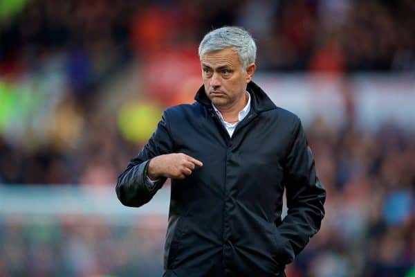 STOKE-ON-TRENT, ENGLAND - Saturday, September 9, 2017: Manchester United's manager Jose Mourinho during the FA Premier League match between Stoke City and Manchester United at the Bet365 Stadium. (Pic by David Rawcliffe/Propaganda)