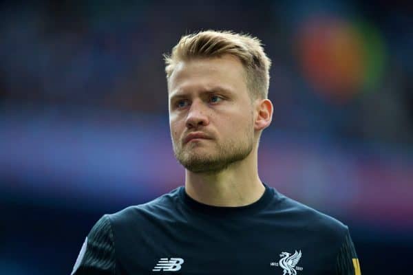 MANCHESTER, ENGLAND - Saturday, September 9, 2017: Liverpool's goalkeeper Simon Mignolet looks dejected as his side lose 5-0 during the FA Premier League match between Manchester City and Liverpool at the City of Manchester Stadium. (Pic by David Rawcliffe/Propaganda)