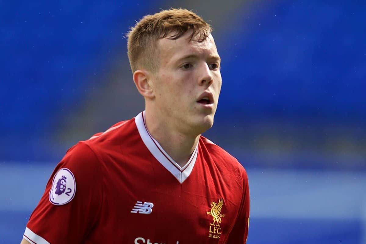 BIRKENHEAD, ENGLAND - Sunday, September 10, 2017: Liverpool's George Johnston during the Under-23 FA Premier League 2 Division 1 match between Liverpool and Manchester City at Prenton Park. (Pic by David Rawcliffe/Propaganda)