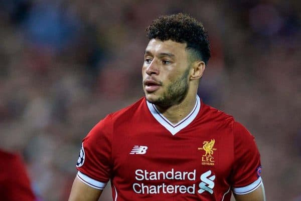 LIVERPOOL, ENGLAND - Wednesday, September 13, 2017: Liverpool's Alex Oxlade-Chamberlain during the UEFA Champions League Group E match between Liverpool and Sevilla at Anfield. (Pic by David Rawcliffe/Propaganda)