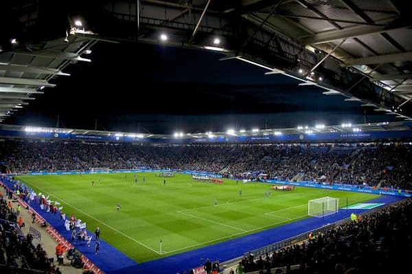 LEICESTER, ENGLAND - Tuesday, September 19, 2017: Players line-up before during the Football League Cup 3rd Round match between Leicester City and Liverpool at the King Power Stadium. (Pic by David Rawcliffe/Propaganda)