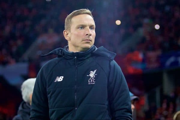 MOSCOW, RUSSIA - Tuesday, September 26, 2017: Liverpool's first-team development coach Pepijn Lijnders during the UEFA Champions League Group E match between Spartak Moscow and Liverpool at the Otkrytie Arena. (Pic by David Rawcliffe/Propaganda)