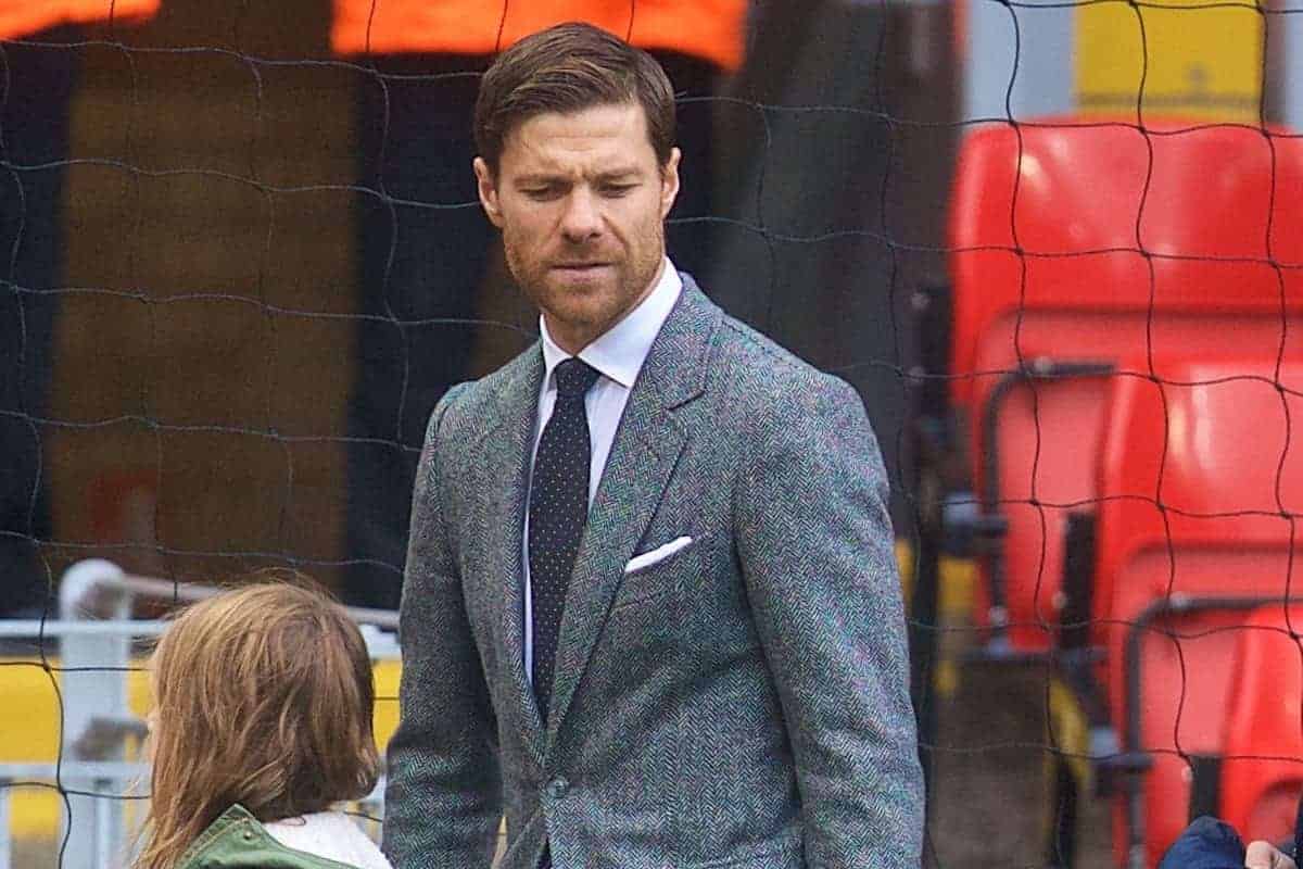 LIVERPOOL, ENGLAND - Saturday, October 14, 2017: Former Liverpool player Xabi Alonso arrives at Anfield ahead of the FA Premier League match between Liverpool and Manchester United at Anfield. (Pic by David Rawcliffe/Propaganda)