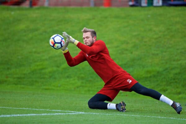 KIRKBY, ENGLAND - Friday, December 15, 2017: Liverpool's goalkeeper Andy Firth during the pre-match warm-up before the Under-23 FA Premier League 2 Division 1 match between Liverpool and Swansea City at the Kirkby Academy. (Pic by David Rawcliffe/Propaganda)