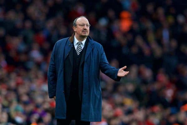 LONDON, ENGLAND - Friday, December 15, 2017: Newcastle United's manager Rafael Benitez reacts during the FA Premier League match between Arsenal and Newcastle United at the Emirates Stadium. (Pic by David Rawcliffe/Propaganda)