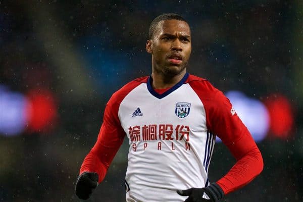 MANCHESTER, ENGLAND - Wednesday, January 31, 2018: West Bromwich Albion's Daniel Sturridge during the FA Premier League match between Manchester City FC and West Bromwich Albion FC at the City of Manchester Stadium. (Pic by David Rawcliffe/Propaganda)