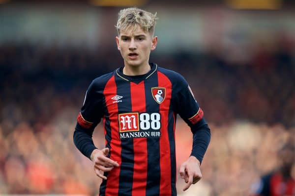 BOURNEMOUTH, ENGLAND - Sunday, November 25, 2018: AFC Bournemouth's David Brooks during the FA Premier League match between AFC Bournemouth and Arsenal FC at the Vitality Stadium. (Pic by David Rawcliffe/Propaganda)