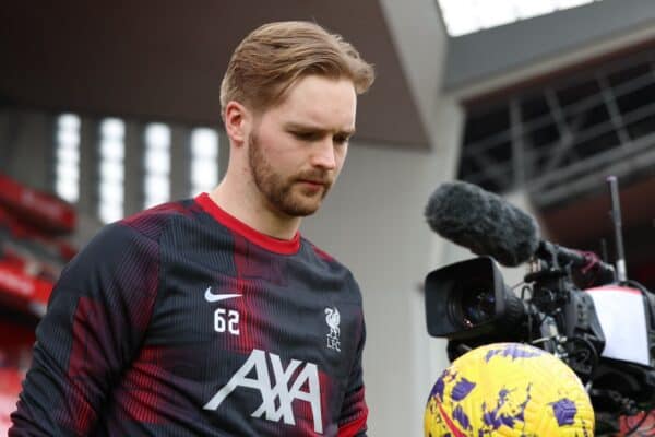 Caoimhin Kelleher at Anfield vs. Burnley (Photo by David Rawcliffe/Propaganda)