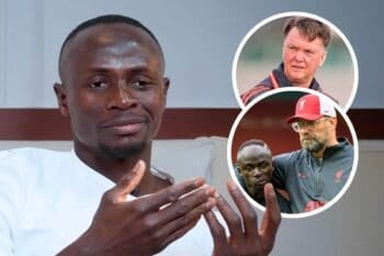 Mane, Klopp, Van Gaal circle collage Mane, Klopp, Van Gaal circle collage