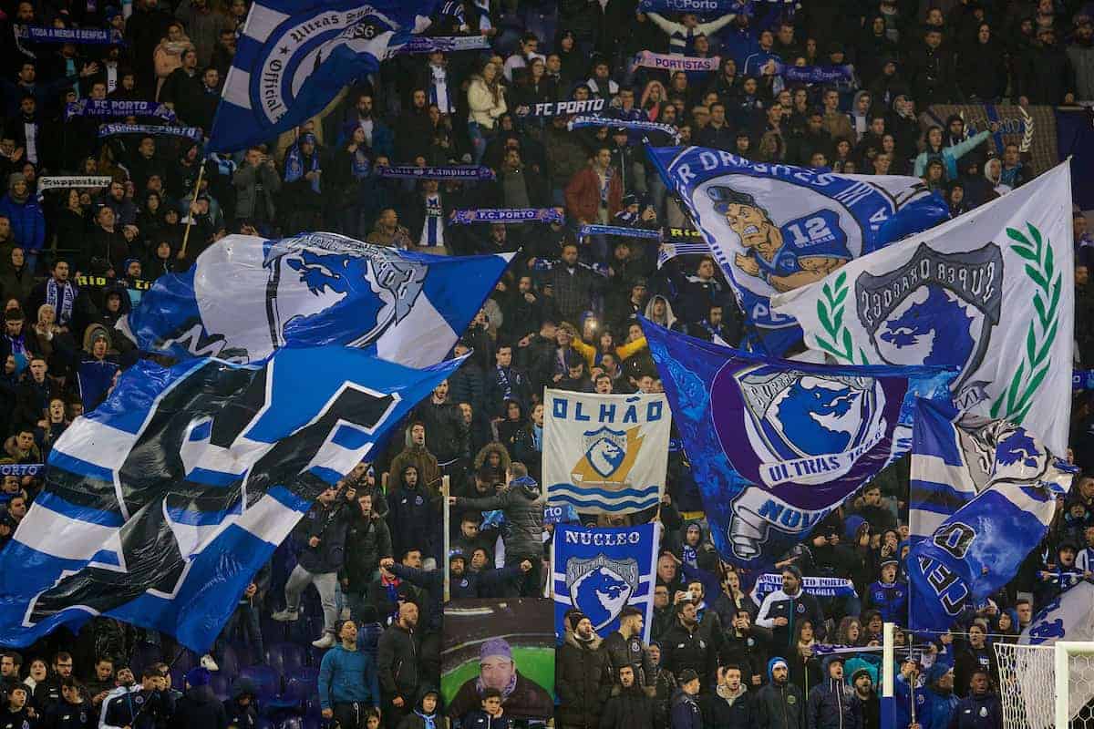 PORTO, PORTUGAL - Wednesday, February 14, 2018: FC Porto's supporters during the UEFA Champions League Round of 16 1st leg match between FC Porto and Liverpool FC on Valentine's Day at the Estádio do Dragão. (Pic by David Rawcliffe/Propaganda)