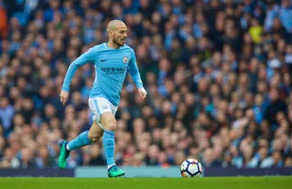 MANCHESTER, ENGLAND - Saturday, April 7, 2018: Manchester City's David Silva during the FA Premier League match between Manchester City FC and Manchester United FC at the City of Manchester Stadium. (Pic by David Rawcliffe/Propaganda)