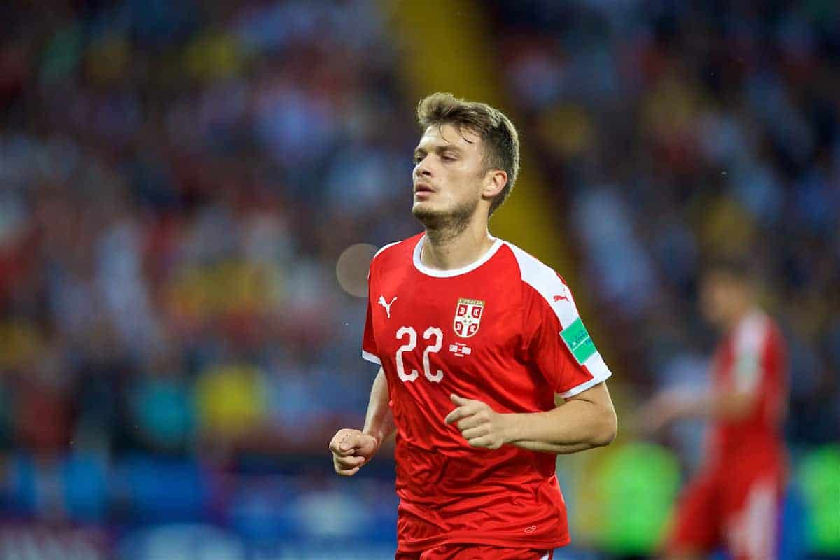 MOSCOW, RUSSIA - Wednesday, June 27, 2018: Serbia's Adem Ljajic during the FIFA World Cup Russia 2018 Group E match between Serbia and Brazil at the Spartak Stadium. (Pic by David Rawcliffe/Propaganda)