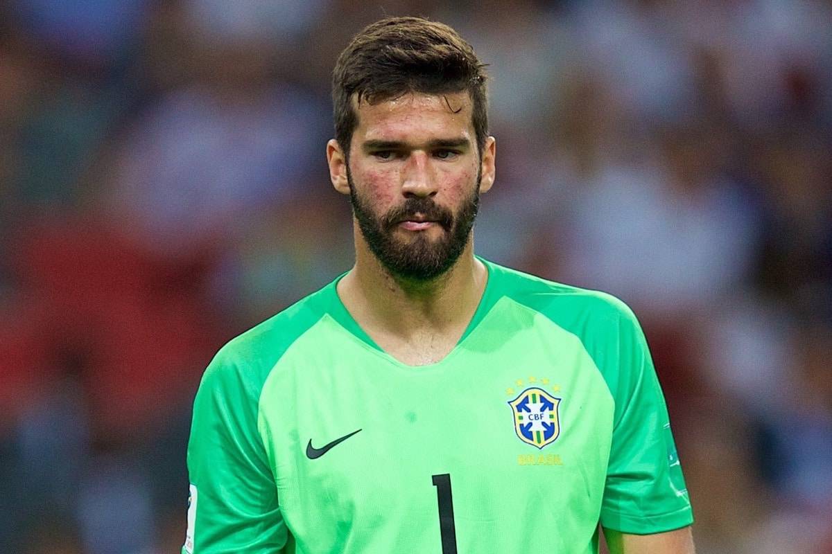 MOSCOW, RUSSIA - Wednesday, June 27, 2018: Brazil's goalkeeper Alisson Becker during the FIFA World Cup Russia 2018 Group E match between Serbia and Brazil at the Spartak Stadium. (Pic by David Rawcliffe/Propaganda)