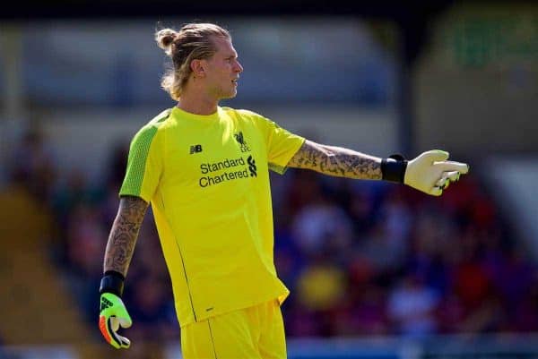 CHESTER, ENGLAND - Saturday, July 7, 2018: Liverpool's goalkeeper Loris Karius during a preseason friendly match between Chester FC and Liverpool FC at the Deva Stadium. (Pic by Paul Greenwood/Propaganda)
