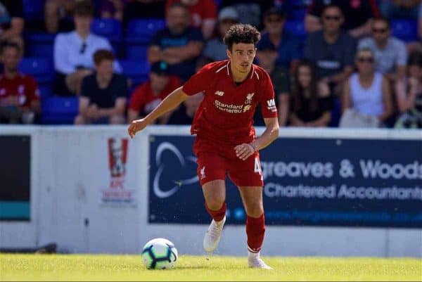 CHESTER, ENGLAND - Saturday, July 7, 2018: Liverpool's Curtis Jones during a preseason friendly match between Chester FC and Liverpool FC at the Deva Stadium. (Pic by Paul Greenwood/Propaganda)