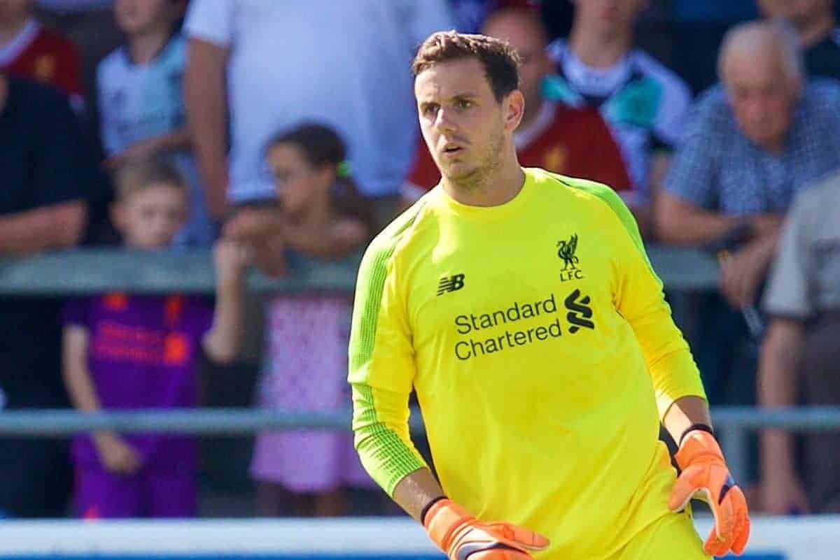 CHESTER, ENGLAND - Saturday, July 7, 2018: Liverpool's goalkeeper Danny Ward during a preseason friendly match between Chester FC and Liverpool FC at the Deva Stadium. (Pic by Paul Greenwood/Propaganda)
