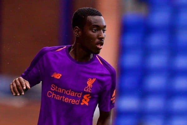 BIRKENHEAD, ENGLAND - Tuesday, July 10, 2018: Liverpool's Rafael Camacho during a preseason friendly match between Tranmere Rovers FC and Liverpool FC at Prenton Park. (Pic by Paul Greenwood/Propaganda)