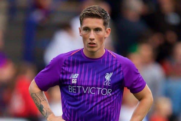 BIRKENHEAD, ENGLAND - Tuesday, July 10, 2018: Liverpool's substitute Harry Wilson warms-up at half-time during a preseason friendly match between Tranmere Rovers FC and Liverpool FC at Prenton Park. (Pic by Paul Greenwood/Propaganda)