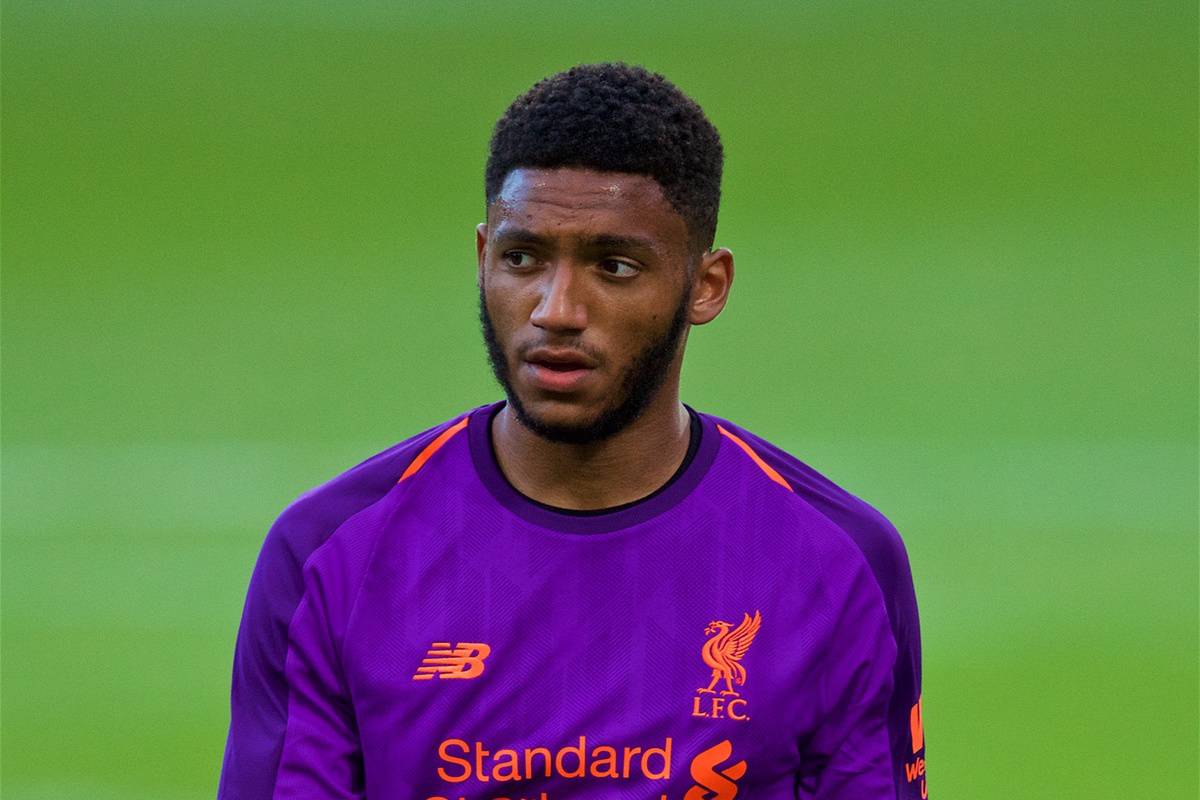 BIRKENHEAD, ENGLAND - Tuesday, July 10, 2018: Liverpool's Joe Gomez during a preseason friendly match between Tranmere Rovers FC and Liverpool FC at Prenton Park. (Pic by Paul Greenwood/Propaganda)