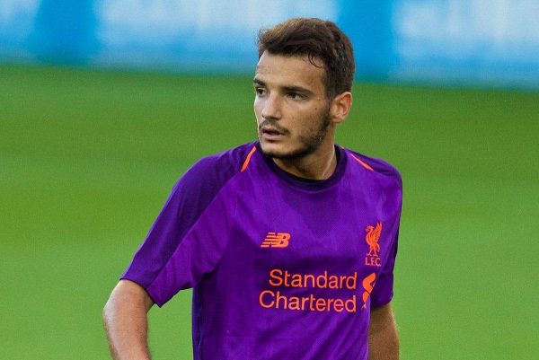 BIRKENHEAD, ENGLAND - Tuesday, July 10, 2018: Liverpool's Pedro Chirivella during a preseason friendly match between Tranmere Rovers FC and Liverpool FC at Prenton Park. (Pic by Paul Greenwood/Propaganda)