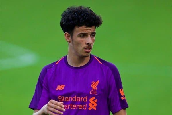 BIRKENHEAD, ENGLAND - Tuesday, July 10, 2018: Liverpool's Curtis Jones during a preseason friendly match between Tranmere Rovers FC and Liverpool FC at Prenton Park. (Pic by Paul Greenwood/Propaganda)