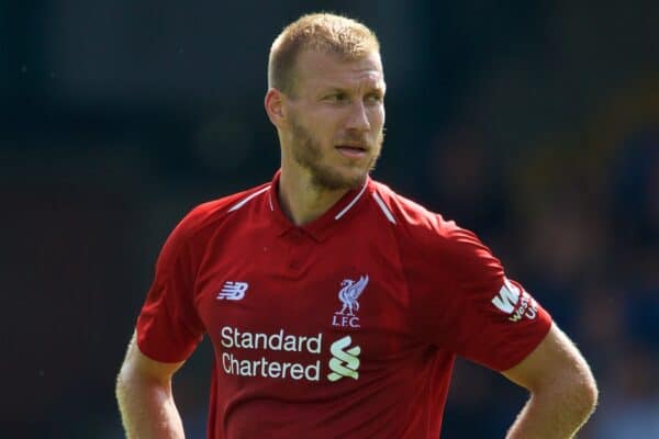 BURY, ENGLAND - Saturday, July 14, 2018: Liverpool's Ragnar Klavan during a preseason friendly match between Bury FC and Liverpool FC at Gigg Lane. (Pic by Paul Greenwood/Propaganda)