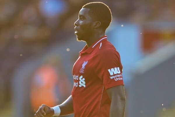 BLACKBURN, ENGLAND - Thursday, July 19, 2018: Liverpool's Sheyi Ojo during a preseason friendly match between Blackburn Rovers FC and Liverpool FC at Ewood Park. (Pic by Paul Greenwood/Propaganda)