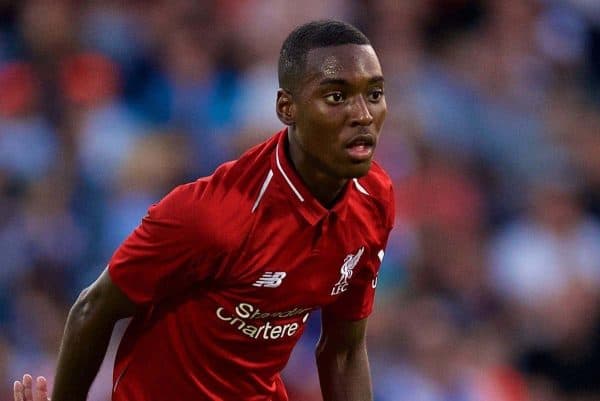 BLACKBURN, ENGLAND - Thursday, July 19, 2018: Liverpool's Rafael Camacho during a preseason friendly match between Blackburn Rovers FC and Liverpool FC at Ewood Park. (Pic by David Rawcliffe/Propaganda)