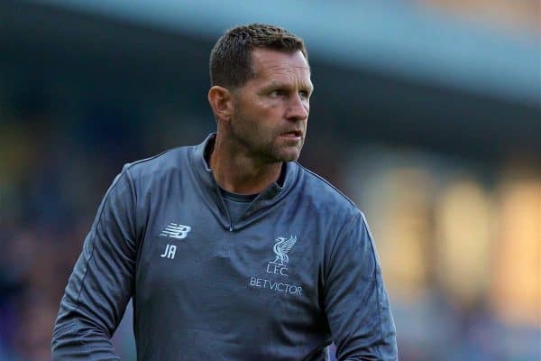 BLACKBURN, ENGLAND - Thursday, July 19, 2018: Liverpool's goalkeeping coach John Achterberg during a preseason friendly match between Blackburn Rovers FC and Liverpool FC at Ewood Park. (Pic by Paul Greenwood/Propaganda)