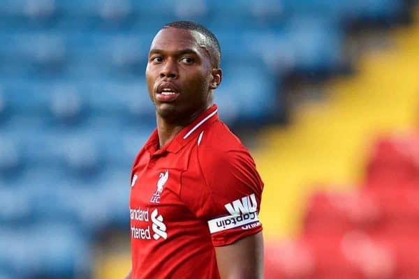 BLACKBURN, ENGLAND - Thursday, July 19, 2018: Liverpool's Daniel Sturridge during a preseason friendly match between Blackburn Rovers FC and Liverpool FC at Ewood Park. (Pic by Paul Greenwood/Propaganda)