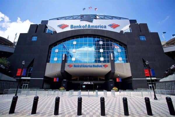 CHARLOTTE, USA - Saturday, July 21, 2018: An entrance to the Bank of America Stadium ahead of a preseason International Champions Cup match between Borussia Dortmund and Liverpool FC. (Pic by David Rawcliffe/Propaganda)