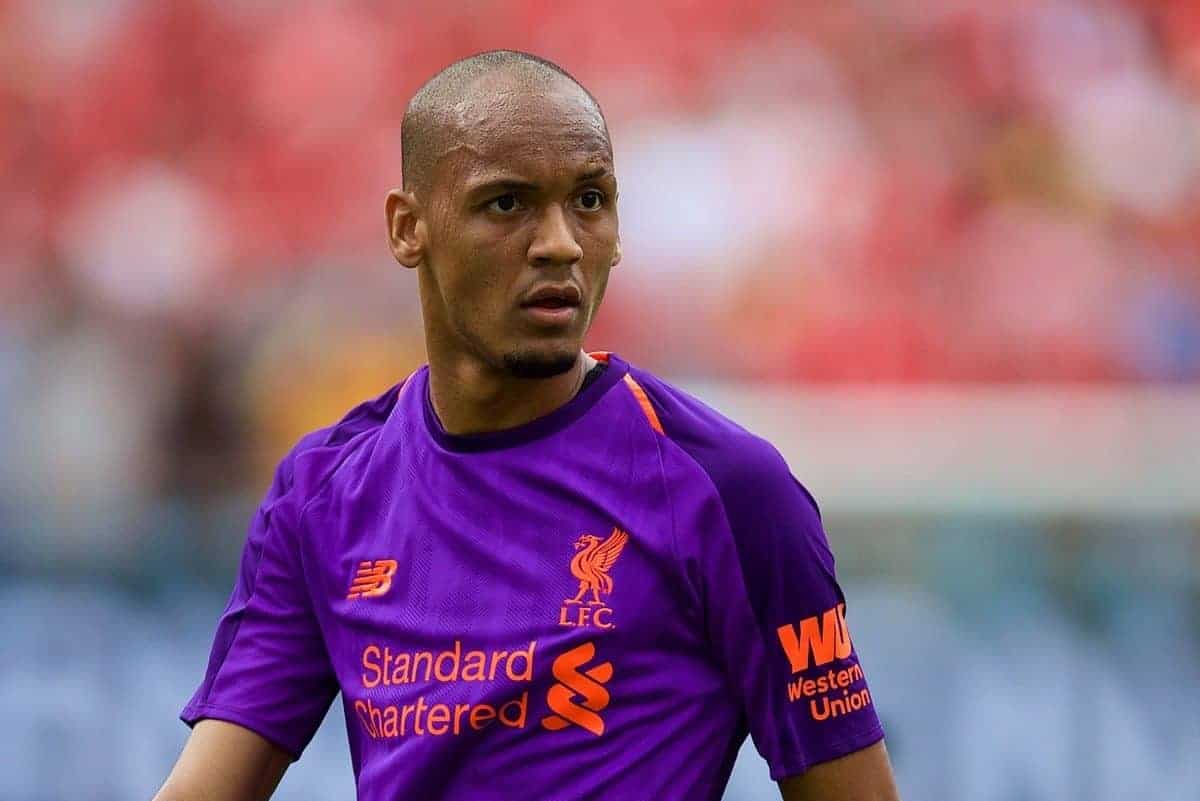 CHARLOTTE, USA - Sunday, July 22, 2018: Liverpool's Fabio Henrique Tavares 'Fabinho' during a preseason International Champions Cup match between Borussia Dortmund and Liverpool FC at the Bank of America Stadium. (Pic by David Rawcliffe/Propaganda)