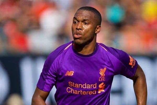 CHARLOTTE, USA - Sunday, July 22, 2018: Liverpool's Daniel Sturridge during a preseason International Champions Cup match between Borussia Dortmund and Liverpool FC at the Bank of America Stadium. (Pic by David Rawcliffe/Propaganda)