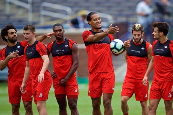 ANN ARBOR, USA - Friday, July 27, 2018: Liverpool's Virgil van Dijk during a training session ahead of the preseason International Champions Cup match between Manchester United FC and Liverpool FC at the Michigan Stadium. (Pic by David Rawcliffe/Propaganda)