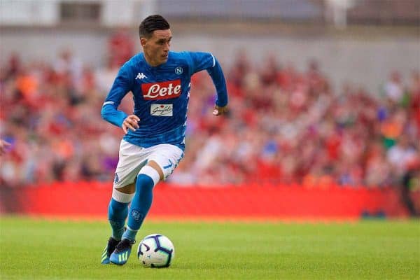 DUBLIN, REPUBLIC OF IRELAND - Saturday, August 4, 2018: Napoli's José Callejón during the preseason friendly match between SSC Napoli and Liverpool FC at Landsdowne Road. (Pic by David Rawcliffe/Propaganda)