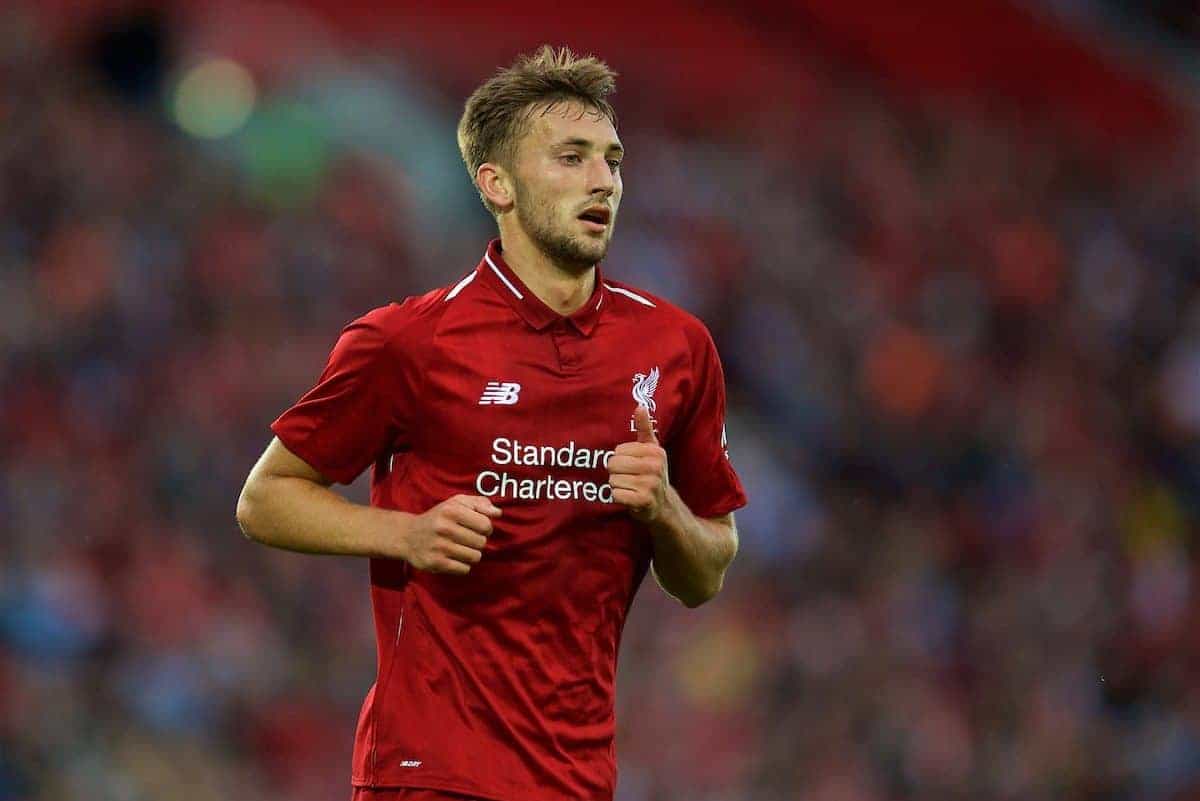 LIVERPOOL, ENGLAND - Tuesday, August 7, 2018: Liverpool's Nathaniel Phillips during the preseason friendly match between Liverpool FC and Torino FC at Anfield. (Pic by David Rawcliffe/Propaganda)