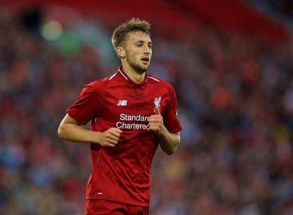 LIVERPOOL, ENGLAND - Tuesday, August 7, 2018: Liverpool's Nathaniel Phillips during the preseason friendly match between Liverpool FC and Torino FC at Anfield. (Pic by David Rawcliffe/Propaganda)