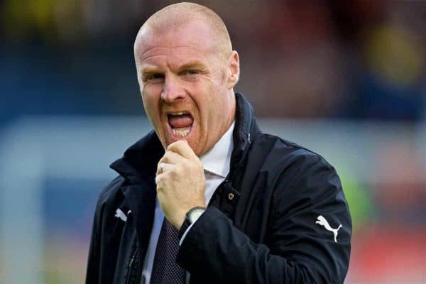BURNLEY, ENGLAND - Thursday, August 16, 2018: Burnley's manager Sean Dyche during the UEFA Europa League Third Qualifying Round 2nd Leg match between Burnley FC and ?stanbul Ba?ak?ehir at Turf Moor. (Pic by David Rawcliffe/Propaganda)