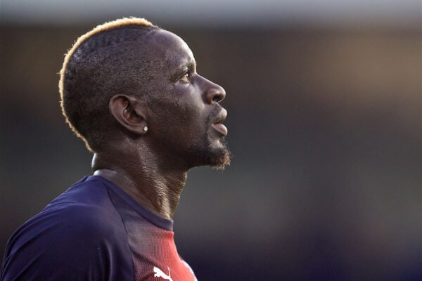 LONDON, ENGLAND - Monday, August 20, 2018: Crystal Palace's Mamadou Sakho during the pre-match warm-up before the FA Premier League match between Crystal Palace and Liverpool FC at Selhurst Park. (Pic by David Rawcliffe/Propaganda)