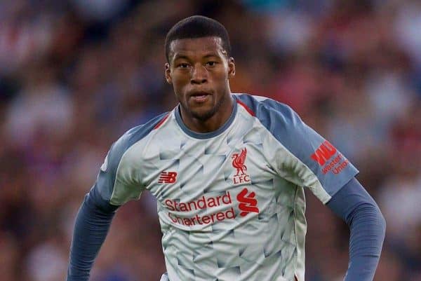 LONDON, ENGLAND - Monday, August 20, 2018: Liverpool's Georginio Wijnaldum during the FA Premier League match between Crystal Palace and Liverpool FC at Selhurst Park. (Pic by David Rawcliffe/Propaganda)