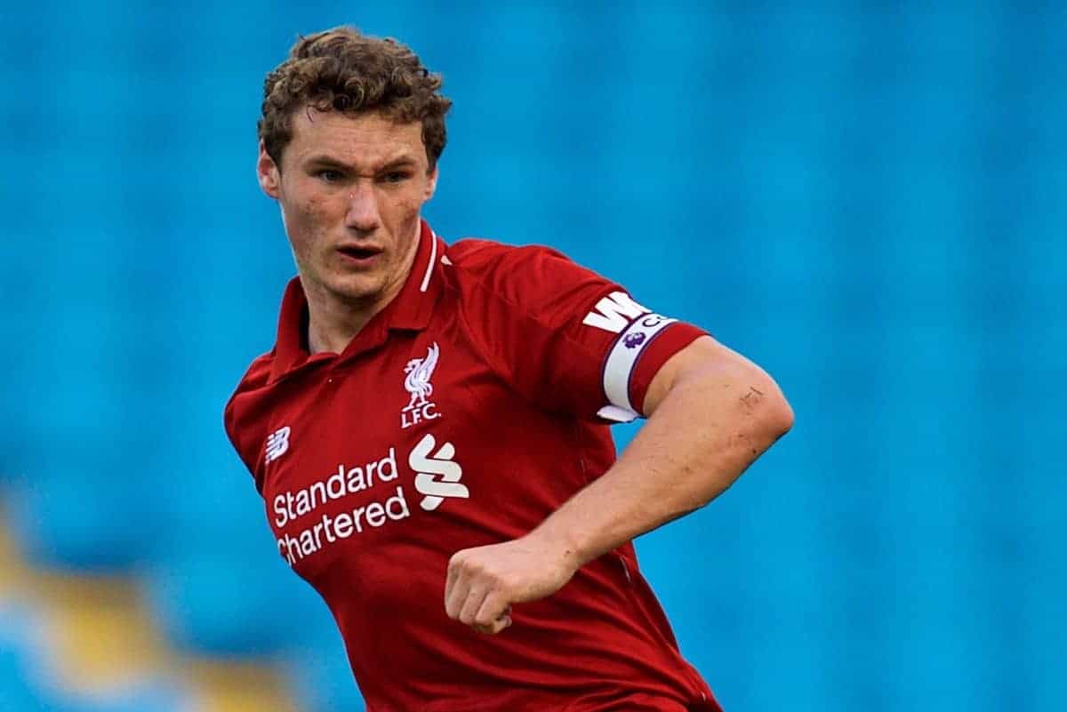 MANCHESTER, ENGLAND - Friday, August 24, 2018: Liverpool's captain Matty Virtue during the Under-23 FA Premier League 2 Division 1 match between Manchester City FC and Liverpool FC at the City of Manchester Stadium. (Pic by David Rawcliffe/Propaganda)