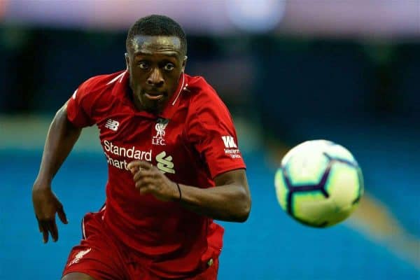 MANCHESTER, ENGLAND - Friday, August 24, 2018: Liverpool's Bobby Adekanye during the Under-23 FA Premier League 2 Division 1 match between Manchester City FC and Liverpool FC at the City of Manchester Stadium. (Pic by David Rawcliffe/Propaganda)