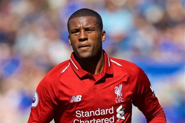 LEICESTER, ENGLAND - Saturday, September 1, 2018: Liverpool's Georginio Wijnaldum during the FA Premier League match between Leicester City and Liverpool at the King Power Stadium. (Pic by David Rawcliffe/Propaganda)