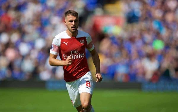 CARDIFF, WALES - Sunday, September 2, 2018: Arsenal's Aaron Ramsey during the FA Premier League match between Cardiff City FC and Arsenal FC at the Cardiff City Stadium. (Pic by David Rawcliffe/Propaganda)