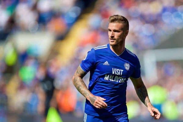 CARDIFF, WALES - Sunday, September 2, 2018: Cardiff City's Joe Bennett during the FA Premier League match between Cardiff City FC and Arsenal FC at the Cardiff City Stadium. (Pic by David Rawcliffe/Propaganda)