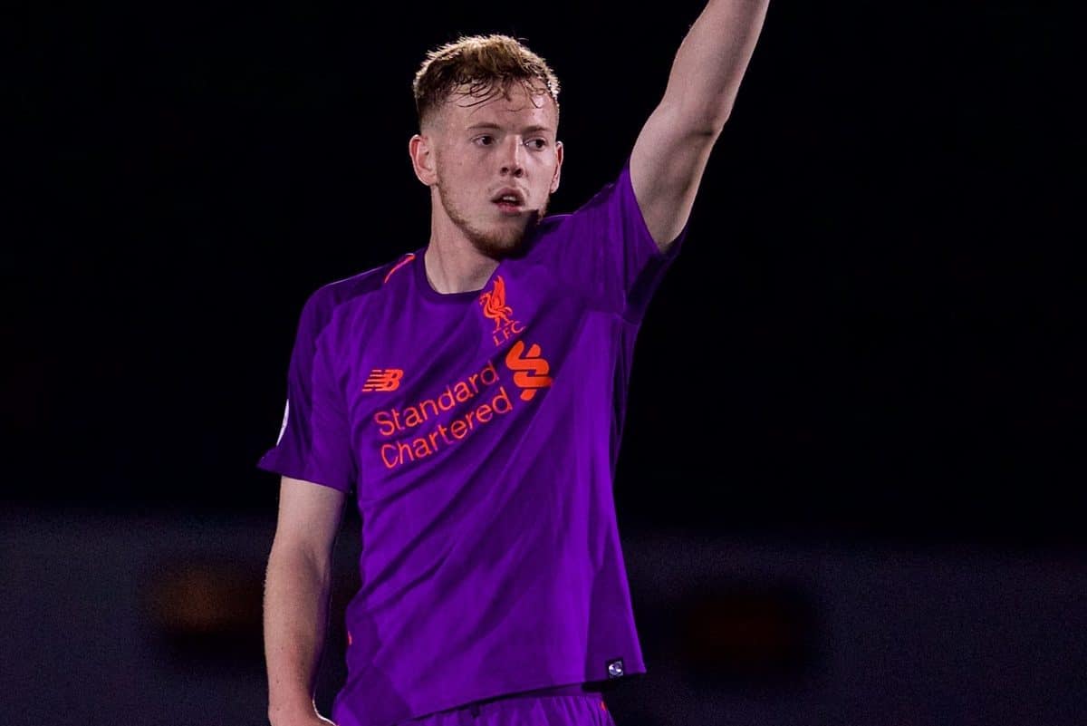 LONDON, ENGLAND - Friday, August 17, 2018: Liverpool's George Johnston during the Under-23 FA Premier League 2 Division 1 match between Arsenal FC and Liverpool FC at Meadow Park. (Pic by David Rawcliffe/Propaganda)